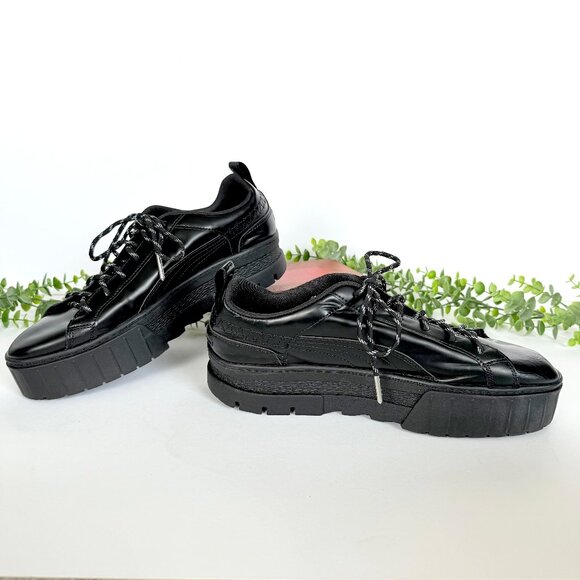 Puma x Dua Lipa Mayze Flutur Black Lace Up Platform Sneakers Women's Size 10 - Picture 1 of 14